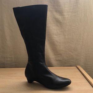 J Jill brown leather zip up boots.